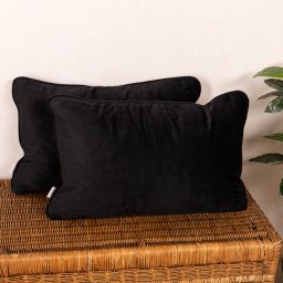 Set 2 perne decorative 2x40x60cm cu fata detasabila, Hiko COMFY catifea neagra