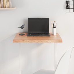 Blat de masa maro 60x40x(2-4) cm, lemn masiv stejar tratat GartenMobel Dekor