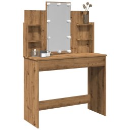 Masa de toaleta cu LED-uri, stejar artizanal, 96x40x142 cm GartenMobel Dekor