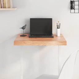 Blat de masa maro 60x40x(2-6) cm, lemn masiv stejar tratat GartenMobel Dekor
