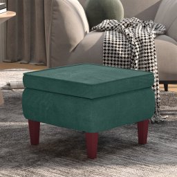 Scaun cu picioare din lemn, verde închis, catifea GartenMobel Dekor
