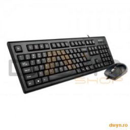 Kit A4TECH: Tastatura KRS-85 + Mouse OP-720-B USB, Black
