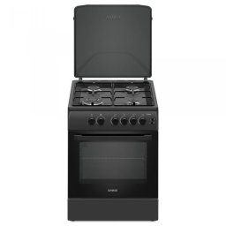Aragaz Samus SM664BPGS, 4 arzatoare, 1 WOK, Cuptor gaz, Aprindere electrica, Siguranta plita si cuptor, Antracit