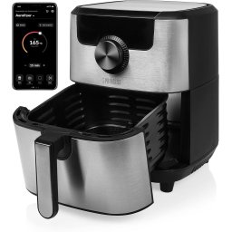 Aerofryer Smarte Princess 182037, 4,5 l, 1,2 kg, aer cald, 1500W, 8 programe coacere, Argintiu
