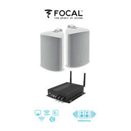 Pachet sonorizare premium de Terasa cu RAKOIT SA100 si 2 boxe FOCAL 100 OD6 Alb, WiFi Streaming, Bluetooth