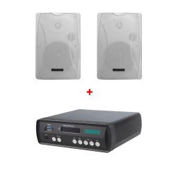 Sistem de sonorizare 2x30W cu amplificator DSPPA Mini60 si boxe de perete DSPPA DSP8063