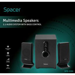 BOXE SPACER 2.1, RMS: 11W (2 x 3W + 5W), control volum, bass, 220V alimentare, black