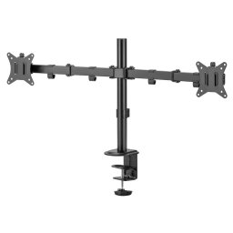 Suport dublu monitor cu brat Akai M1732DUALTS2, clema prindere de birou, inclinare si dubla rotatie, 17" - 32", Negru
