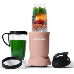 Blender Nutribullet Pro Mineral NB907MACL, 900 W, 1 viteza, 5 accesorii, cupe de 710 ml si 946 ml, capac To-Go, Roz