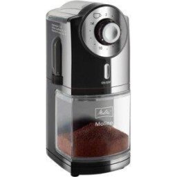 Rasnita Melitta coffee grinder Molino 1019-02, Negru, 100W, 200 gr, finețe de măcinare personalizabilă cu 17 setări posibile,râșniță de cafea electrică cu freza plată