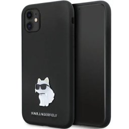 Husa Karl Lagerfeld KLHCN61SMHCNPK case for iPhone 11 / Xr - black Silicone C Metal Pin