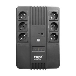 UPS TSY Power 600VA/360W, Line Interactive, Afișaj LED, 6 x Schuko, TSY-D-0K6-LED