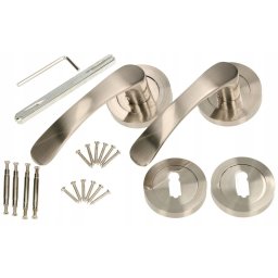 Mâner de ușă set satinat 110mm cheie escortă cheie