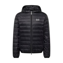 EA7 Emporio Armani Geacă de primăvară-toamnă negru / alb