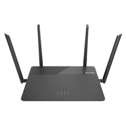 Router wireless ROUTER D-LINK wireless 1900Mbps, 4 porturi Gigabit, 4 antene externe, Dual Band AC1900 (1300/600Mbps), AC SmartBeam, MU-MIMO, black "DIR-878" (include timbru verde 1 leu)