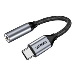 Adaptor USB-C la Jack 3.5 mm, 0.1 m, gri