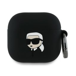 Husa pentru Apple AirPods 4 - Karl Lagerfeld Silicone Karl Head 3D (KLA4RUNIKK) - Black