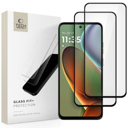 Husă Tech-Protect Fit+ pentru Motorola Moto G15 / G15 Power / G05 / E15, pachet 2 bucăți, protecție completă, neagră