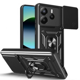 Husa Husă Tech-Protect Camshield Pro pentru Xiaomi Redmi Note 14, protecție cameră cu slider, neagră