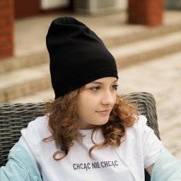 AGBO Set de primăvară-toamnă pentru fete: căciulă și fular circular negru Hazelka