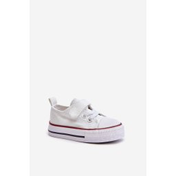 Children's canvas sneakers with Velcro white Daloma