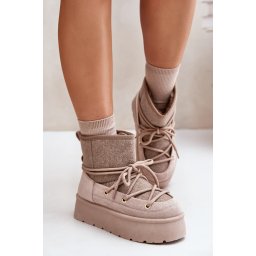 Snow boots with platform bindings beige Mavora