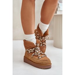 Suede women's snow boots with chunky lacing D.Franklin Brown