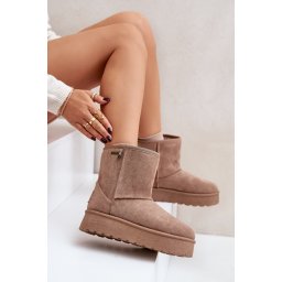 High women's snow boots on the platform Big Star OO274A097 beige