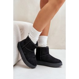 Women's platform snow boots made of eco suede black Atteria