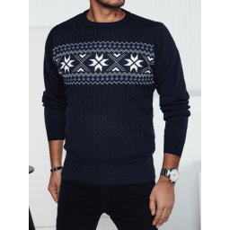 Pulover bărbătesc cu model, bleumarin