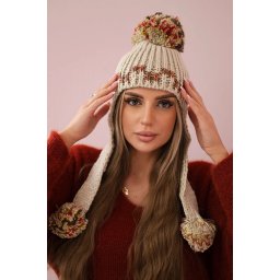 Women's cap with long ears Nadia K321 beige