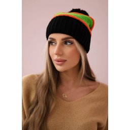Women's Cap Kinga K297 Black + Orange + Neon Green