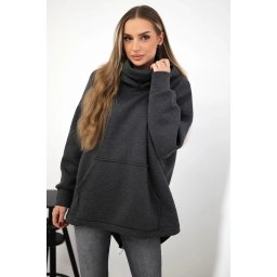 Insulated sweatshirt with a zipper at the back graphite
