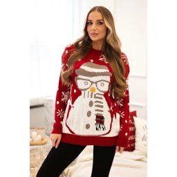 Christmas sweater with red snowman