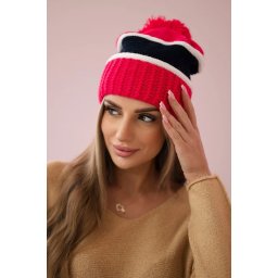 Women's cap Kinga K297 pink neon + navy blue