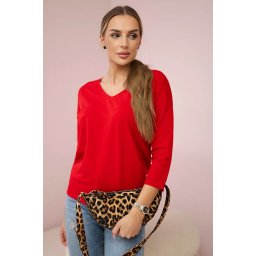 Red blouse with V-neck