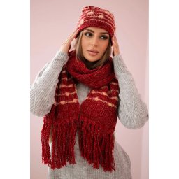 Women's set with scarf Anika K304 wine