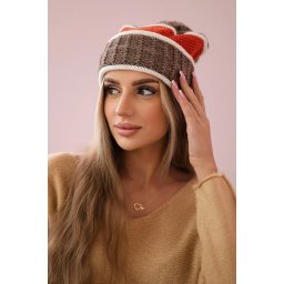 Women's cap Kinga K297 cappuccino+foxy