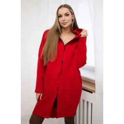 Insulated sweatshirt with a longer back part red