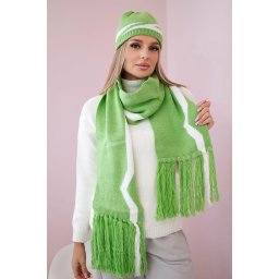 Women's set with scarf Jagna K356 pistachio
