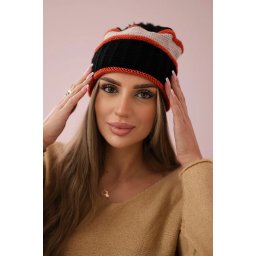 Kinga K297 Women's Cap Black + Dark Pink + Beige