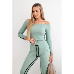 Set with double stripe of dark mint