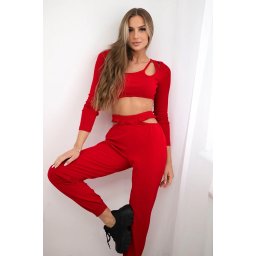 Complete with red blouse