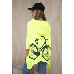 Sweatshirt with yellow neon print for cycling