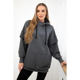 Insulated turtleneck sweatshirt made of graphite