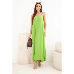 Women's maxi dress with straps - light green