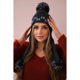 Women's cap with long ears Nadia K321 graphite