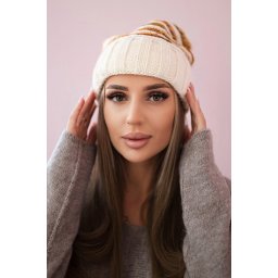 Women's cap Feba K330 ecru+orange