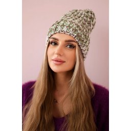 Women's cap Lora K312 green + brown