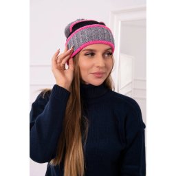 Women's cap Kinga K297 dark gray + black